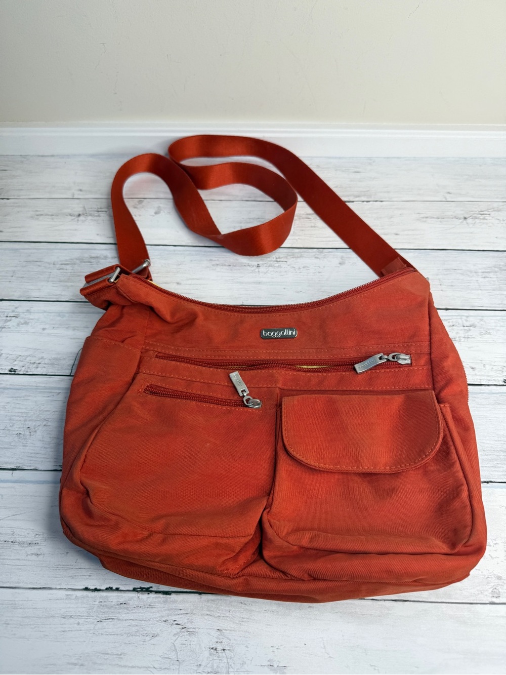 Baggallini Orange Crossbody Organizer Bag